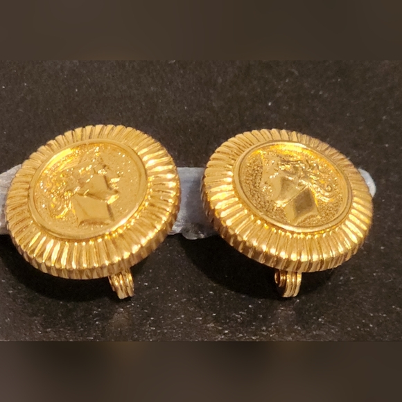 Monet Jewelry - Vintage-Inspired Gold Medallion Earrings